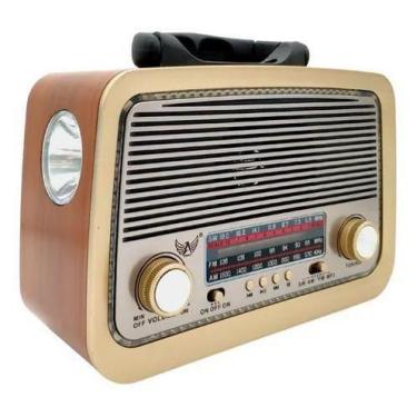 Imagem de Rádio Retro Vintage Am Fm Sw Usb Bluetooth Bateria Recarregavel Aux Sd