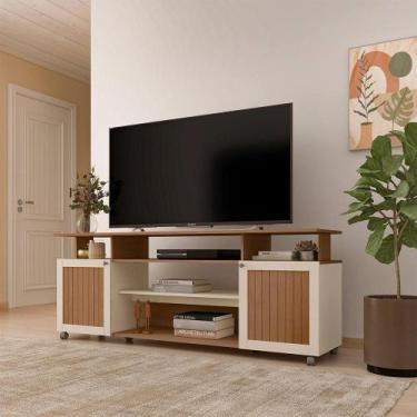 Imagem de Rack para TV até 75 polegadas Artely Ipanema, Cinamomo e Off White, 18