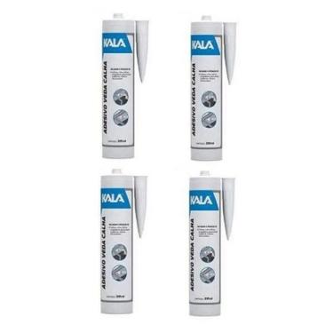 Imagem de Kit 4 cola adesivo veda calha cinza 280g 310ml extra forte kala