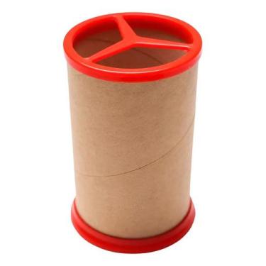 Imagem de 30 Porta Lápis 10x6,5cm Papel Kraft com Tampa Plástica Organizador Prá