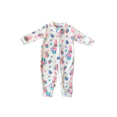 Imagem de Macacão com Ziper Pelo Sublimado Infantil Feminino - Tileesul, M, Off 