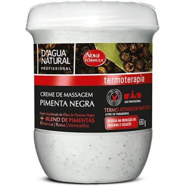 Imagem de Creme de Massagem Pimenta Negra, D'agua Natural, 650 g - D'AGUA NATURA
