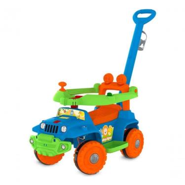 Imagem de Babyjipe Passeio e Andador Infantil 360 com Rodas Giratórias Azul Brinquedos Bandeirante