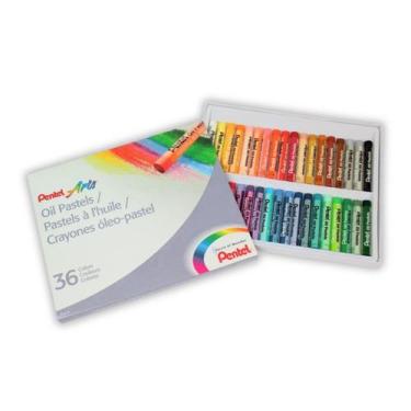 Imagem de Giz Pastel Oleoso 36 Cores Pentel Arts Artístico Macio Resistente Dese