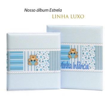 Imagem de Álbum de fotos com estojo para bebê 15x21/20x25 - bordado minha infânc