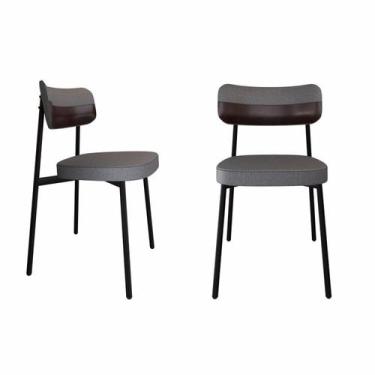 Imagem de Cadeira Alloa Fixa com 4 Pés 500 x 447 x 838 mm com 2 Unidades Cinza/C