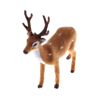 Imagem de Decoração De Rena De Pelúcia Para O Natal, Miniaturas Para Jardim Enca