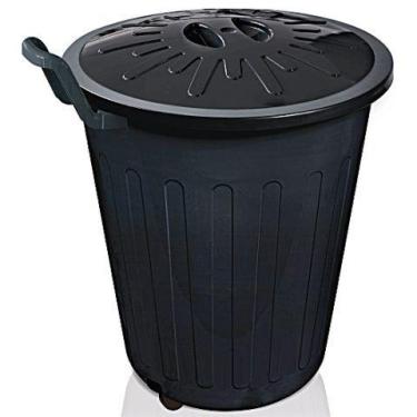 Imagem de Lixeira Cesto Organizadora 100 Litros Com Rodas e Tampa Preto - Arqpla