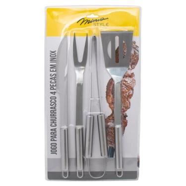 Imagem de Kit Churrasco De 4 pçs + Escova para Grelha - Mimo Style