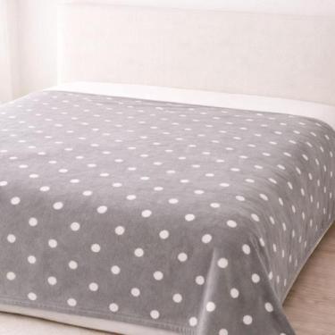 Imagem de Cobertor Casal Flannel Poá 2,30x2,45m e Fronhas Kit Variável, Super Ma