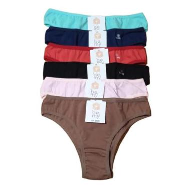 Imagem de Kit 6 Calcinhas Algodão Com Elastano Adulto be.my Cor:SortidaTamanho:G