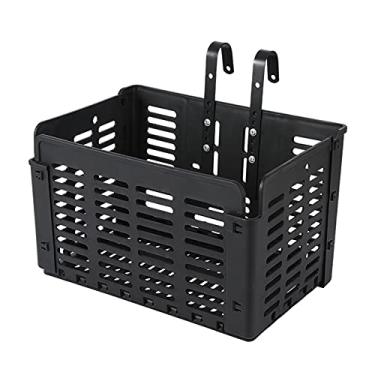 Imagem de YIJU Cesto de bicicleta dobrável PP Fio dobrável dianteiro traseiro destacável Cesto de suspensão Guiador de carga Suporte de carga Suporte para bicicleta