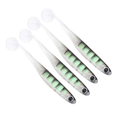 Imagem de Andraw Equipamento de pesca, isca de isca de simulação macia, isca de pesca, TPR anticorrosão olhos tridimensionais para pesca noturna de peixe grande (#8 Leopardo preto)