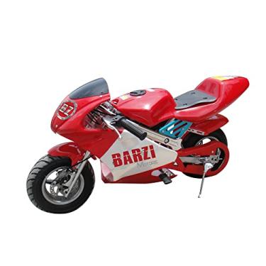 Imagem de Mini Moto 49cc BZ R3 Vermelha Partida a Corda Reforçada Gasolina com Óleo 2 Tempos BARZI MOTORS