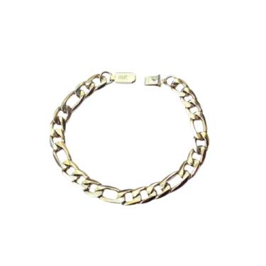 Imagem de Pulseira Masculina Aço Banhada a Ouro 18k 8 mm Não Perde Cor