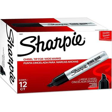 Imagem de Marcadores permanentes Sharpie 15001 caixa com 12 marcadores Sharpie King Size com ponta de cinzel, pacote com 1