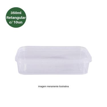 Imagem de Pote Retangular com Lacre 350ml c/10un - Transparente