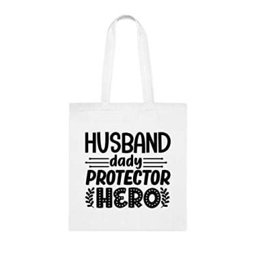 Imagem de Bolsa tote Hero Husband Dady Protector Herói, para marido, presente para pai, bolsa de ombro para marido, bolsas reutilizáveis para papai, presente para