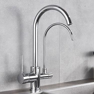 Imagem de Torneira Purificada Kithcen Ouro/Preto/Cromo Retire Torneira de Filtro de Água 2/3 Via Torneira Misturador Quente Frio Pia Guindaste Bebida de Cozinha,Chrome C,China