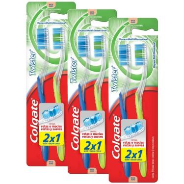 Imagem de Kit 3 Escovas  Dentais Colgate Twister 2 Unidades Leve 2 Pague 1
