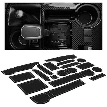 Imagem de CupHolderHero para Toyota 4Runner Accessories 2010-2021 Premium Interior antiderrapante antiderrapante inserções de suporte de copo antipoeira, tapetes de revestimento de console central, forros de bolso de porta conjunto de 27 peças (2 fileiras de assentos) (acabamento cinza)