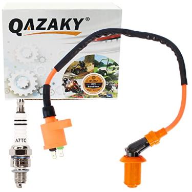 Imagem de Bobina de ignição QAZAKY Racing+ vela de ignição A7TC para GY6 50cc – 90cc 110cc 125cc 150cc 4 tempos Motocicleta Scooter ATV Go Kart Moped Quad Pit Dirt Racing Super Bike QMJ157 QMI157 QMJ152 QMI152