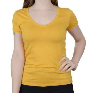 Imagem de Camiseta Feminina Lunender Viscose Amarelo Curry - 00236