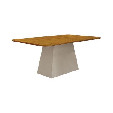 Imagem de Mesa de Jantar Slim Retangular Tampo MDF/Vidro 120cm Pampulha New Moveis Leifer