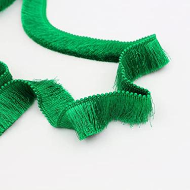 Imagem de 1 m de espessura de poliéster renda guarnição chapelaria vestuário travesseiro decoração fita franja colorida 2,8 cm rosa branco preto cinza verde, NO11