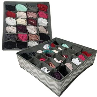 Imagem de Kit 2 Organizador de Gaveta de TNT 10X33X33 cm 24 Divisórias Cor:Modelo 1