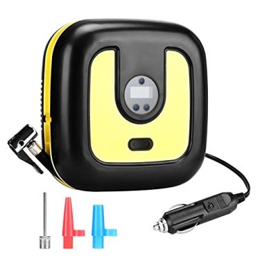 Imagem de PASASABLE Compressor de ar, inflador portátil de pneu com medidor de pressão digital DC 12V bomba de pneu de carro para carro bicicleta bolas de motocicleta e outros materiais infláveis