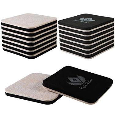 Imagem de Liyic Sliders quadrados de feltro de 10 cm para superfícies rígidas - Sliders de piso de madeira reutilizáveis resistentes - Mudanças de móveis