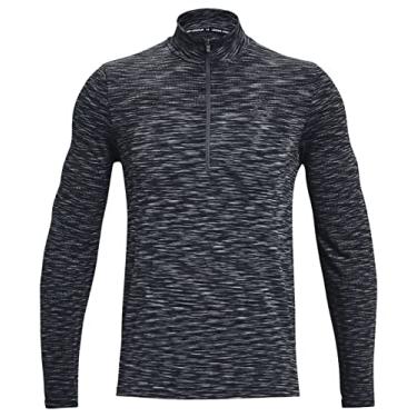 Imagem de Under Armour Camisa masculina UA sem costura 1/2 z per manga longa (XGG, cinza claro/preto-012)
