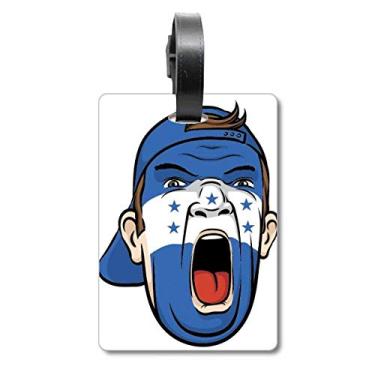 Imagem de Bandeira de Honduras, maquiagem facial, cabeça gritando, boné de mala, etiqueta de bagagem, cartão de pendurar, etiqueta, Multicolorido.