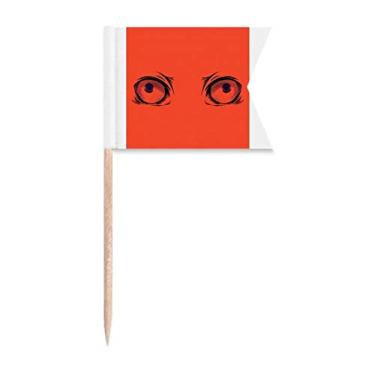 Imagem de Crazy Mad Insane Daftness Eyes Bandeiras de palito de dente para marcação de bolo de festa, prato de queijo