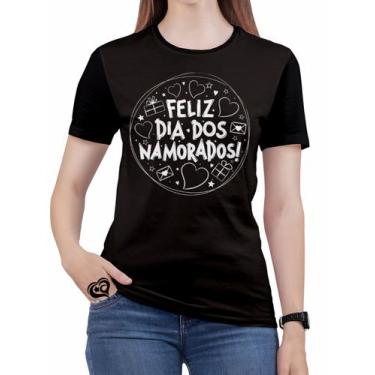 Imagem de Camiseta Dia Dos Namorados Feminina Casal Blusa Cinza - Alemark
