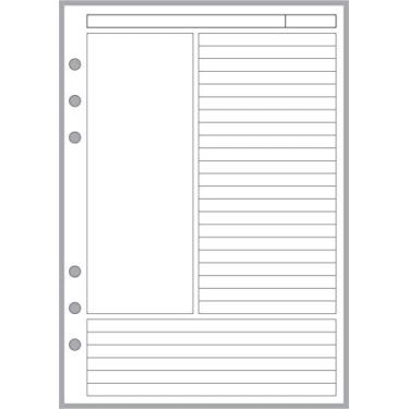 Imagem de Páginas de notas estilo Cornell, tamanho A5, dimensionadas e perfuradas para cadernos A5 de 6 anéis da Filofax, LV (GM), Kikki K, TMI e outros. Tamanho da folha 148 mm x 210 mm