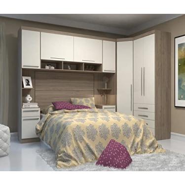 Imagem de Guarda Roupa Dormitório Modulado Master Casal Queen 1,58 m Canto - Avelã Rústico e Areia - Luciane M05