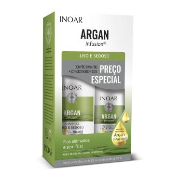 Imagem de Kit Inoar Argan Infusion Liso e Sedoso com 1 Shampoo de 500ml + 1 Condicionador de 250ml 1 Unidade