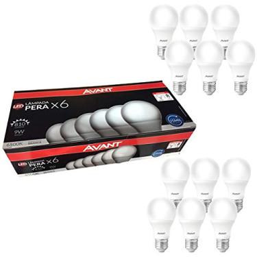 Imagem de Kit Caixa 12 Lampada Bulbo 9w Branco Frio Avant E-27 Bivolt