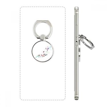 Imagem de Leaf Fire Balloon Hat Câmera Pintura Aquarela Suporte de anel de telefone Suporte de laço ajustável