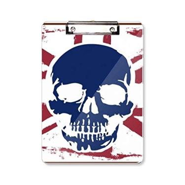 Imagem de Esqueleto humano UK Union Jack Flag Prancheta pasta de escrever placa de apoio A4