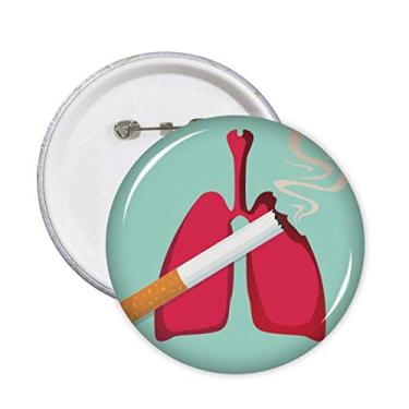 Imagem de Logotipo de Cigarro Damage The Lung Pin Emblema Emblema Acessório Decoração 5 peças