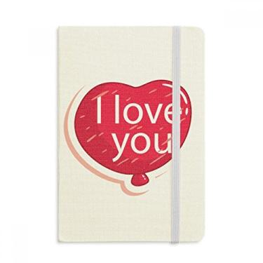 Imagem de Caderno de balão rosa I Love You para dia dos namorados, capa dura em tecido, diário clássico