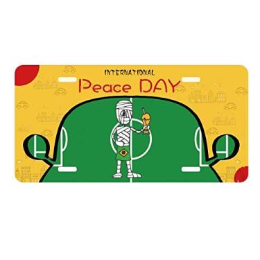 Imagem de DIYthinker Placa de licença do troféu de futebol brasileiro, etiqueta decoração de carro, dia da paz