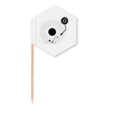 Imagem de Ponteiro fonográfico para gravação, bandeiras de palito, palitos de cupcake, festas e celebrações