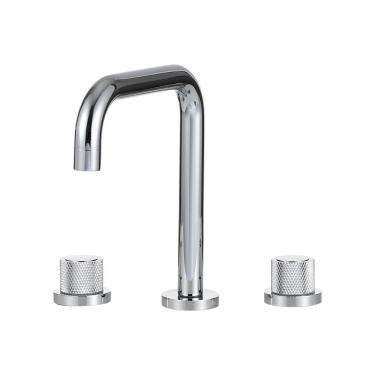 Imagem de Torneira Para Banheiro Misturador Duplo Comando Grajaú Pingoo.casa - Prata