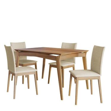 Imagem de Conjunto de Mesa de Jantar Rubi 136x90cm com 4 Cadeiras Rubi