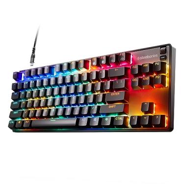 Imagem de SteelSeries Novo Apex 9 TKL – Mini teclado óptico HotSwap – Design TKL Esports – Interruptores ópticos – Personalização RGB – Moldura de liga de alumínio – Teclas PBT Double Shot