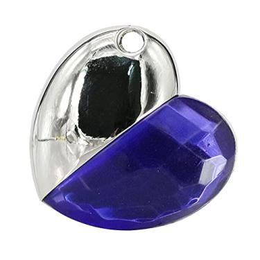 Imagem de OneSquareCore Pen Drive USB em forma de coração de 128 GB, unidades USB pen drives USB 2.0 disco Pen Drive Pen Drive Pen Drive Data Storage Flash Disk Zip Drive USB Stick (azul escuro)